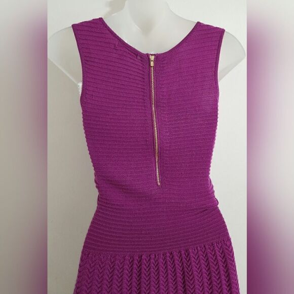 L Dress Lilly Pulitzer Sweater Knit Merino Wool Purple Chevron Stripe size xs - Picture 4 of 8